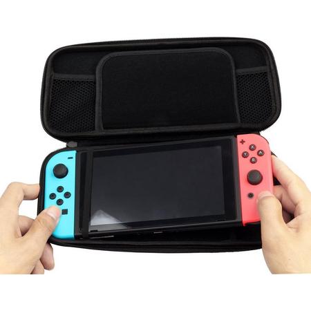 Nintendo Switch Case, SHINE HAI Harde draagtas voor Switch met 10 Game Cartridge-houders, Beschermende Travel Case Shell-etui voor Switch Console & ...