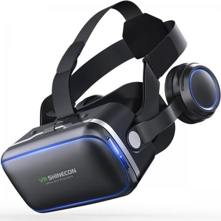 Shinecon® 6.0 Pro - 3D Virtual Reality Bril IMAX 3D - Ingebouwde VR Hoofdtelefoon - IOS/Android - Best Geteste Versie