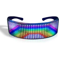 Shining Glasses - LED bril - Lichtgevende bril - Feestbril - Festival - Bluetooth - Micro USB - Met opbergzakje en app control - zwart