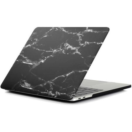 Shop4 - MacBook 15 inch Pro (2017) Hoes - Hardshell Cover Marmer Zwart