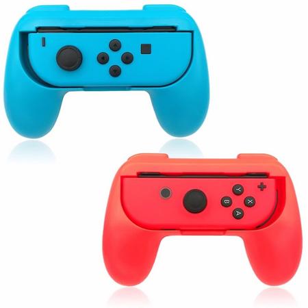 Shop4 - Nintendo Switch - Joy-Con Controller Grip Set (2 stuks) Blauw/Rood