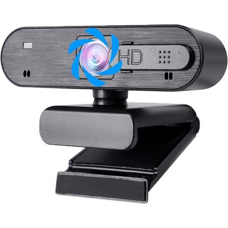 Webcam Pro - Full HD (1920x1080) 30 FPS - Webcam voor pc - Windows - Mac - Auto focus - Inclusief Verlichting en Microfoon - USB-Plug & Play - Zwart - DIRECT LEVERBAAR