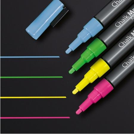 krijtmarker Sigel 1-2mm afwasbaar roze/groen/geel/blauw