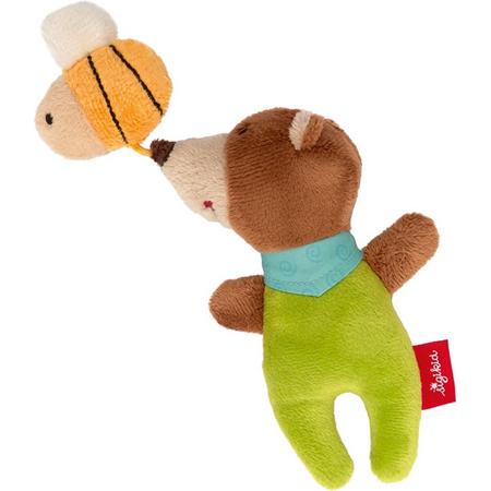 sigikid Rattle bear with bee, Red Stars 42294