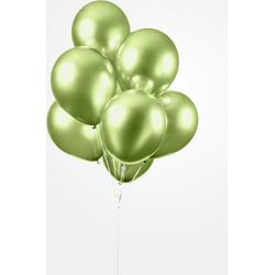 10 Chrome Ballonnen 12 Licht Groen