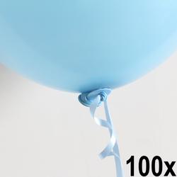 100 Automatische snelsluiters met lint Licht Blauw - Ballonnen Ballon Snel Sluiter Knoopje Helium