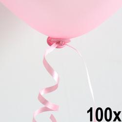 100 Automatische snelsluiters met lint Roze - Ballonnen Ballon Snel Sluiter Knoopje Helium