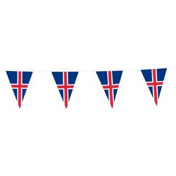 3x Vlaggenlijn IJsland 10 Meter - Voetbal EK WK Landen Feest Versiering Decoratie