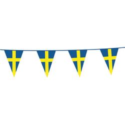 3x Vlaggenlijn Zweden 10 Meter - Voetbal EK WK Landen Feest Versiering Decoratie