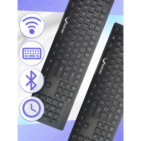 AZERTY Multimedia Keyboard - Draadloos Toetsenbord – USB ontvanger - Frans - Zwart
