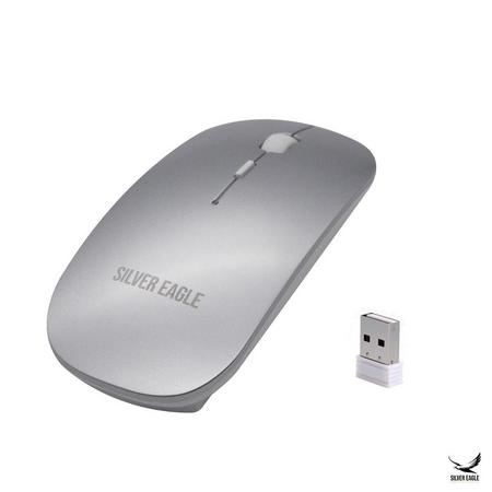 Draadloze Muis - Oplaadbaar - Bluetooth 4.0 - 2.4GHz - Draadloos - Laptop - PC - Tablet - Zilver