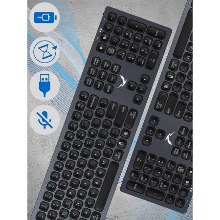 QWERTY Keyboard – Bluetooth 3.0 – Draadloos Toetsenbord – Numeriek Toetsenbord - Bluetooth Keyboard – Extern Toetsenbord - Klavier - Dual Bluetooth Koppeling - Zwart