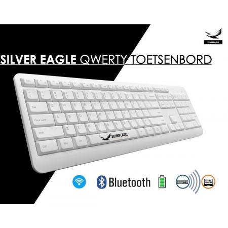 Qwerty Multimedia Keyboard - Draadloos Toetsenbord – USB ontvanger - Wit