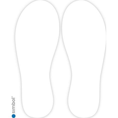Simbol Set van 2 Voetstapstickers - Wit - Anti-Slip - Hoogte 30 cm.