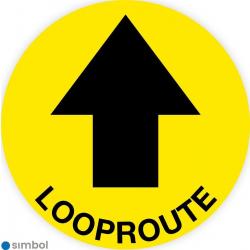 Vloersticker Looproute Geel/Zwart, formaat ø 30 cm met speciale anti-slip laag