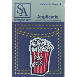 Opstrijk applicaties / Strijk Patch Set / Grote beker popcorn /Formaat: 4.5 x 7.0 cm