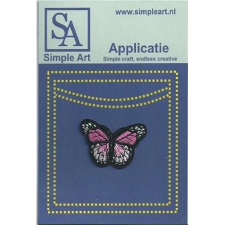 Opstrijk applicaties / Strijk Patch Set / Kleine vlinder /Formaat: 4,2 x 2,5 cm