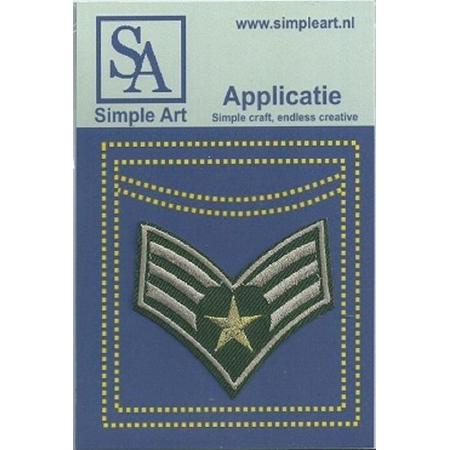Opstrijk applicaties / Strijk Patch Set / Militair embleem /Formaat: 6,5 x 5,8 cm