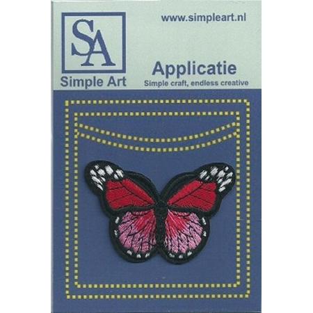 Opstrijk applicaties / Strijk Patch Set / Vlinder /Formaat: 6,9 x 4,6 cm