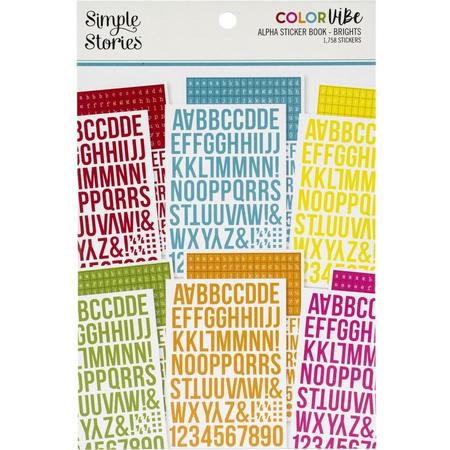 Simple Stories - Color Vibe Alfabet Stickerboek - Brights - 1758 stickers