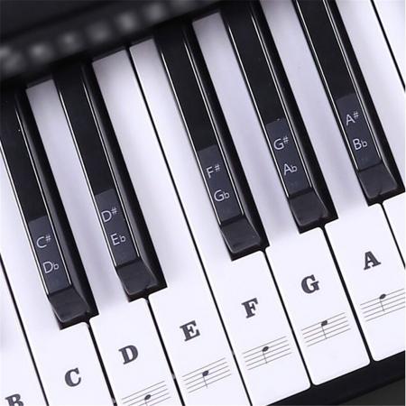 Piano Stickers – Noten labels – Piano spelen voor Beginners – 88 Stuks – Keyboard & Piano - Eenvoudig Leren Spelen