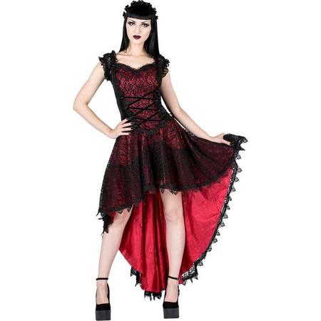 Sinister Lange jurk -2XL- 988 Bordeaux rood/Zwart