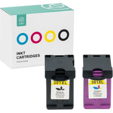 Sinji Inktcartridge voor HP 301 - Multiverpakking - Hoge capaciteit