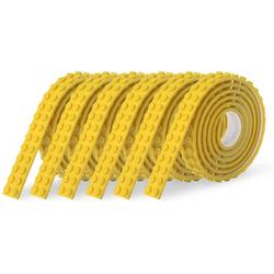 Sinji Play Stick & Brick - flexibel speelgoedtape met bouwsteennopjes - set 6 stuks - geel