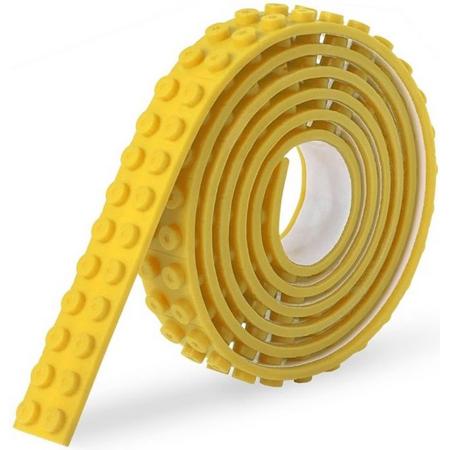 Sinji Play Stick & Brick Geel - flexibel speelgoedtape met bouwsteennopjes