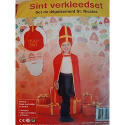 Sinterklaas pak verkleedset voor kinderen - cape met mijter en baard - Hulpsinterklaas - hulp sint - Sinterklaaspak