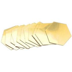 15 Gouden Spiegelstickers - Hexagoon Stickers - Spiegelende Versiering - Plakbare Woonkamer Decoratie - Spiegelende Hexagonen - 8 bij 7 CM