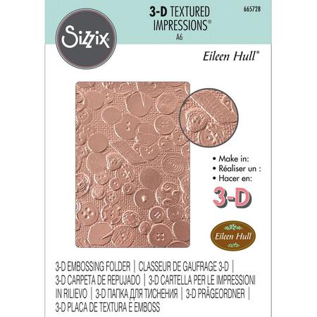 Sizzix 3D Embossing Folder - Textured Impressions - Vintage buttons