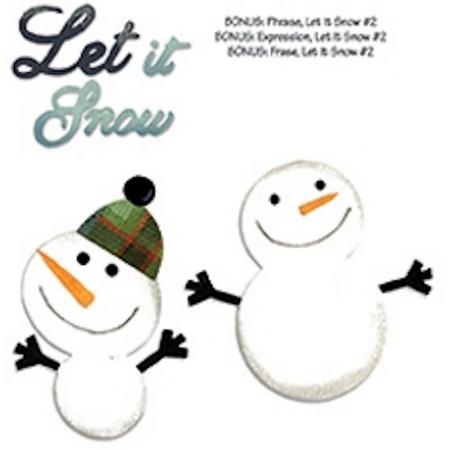 Sizzix 658180 Bigz w/Bonus Sizzlits Die - Snowmen & Let it Snow by Basic Grey
