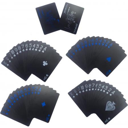 Speelkaarten set waterbestendig – Luxe kaarten – Plastic kaarten set voor poker – Blauw Zwart