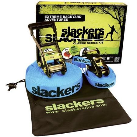 Slackers Slackline-set 15 Meter Blauw