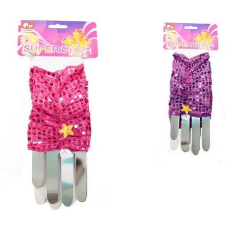 SUPERSTAR handschoenen Paars OF Roze met glitters