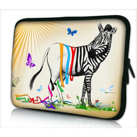 Laptophoes 11,6 inch zebra grappig - Sleevy - Laptop sleeve - Macbook hoes - beschermhoes