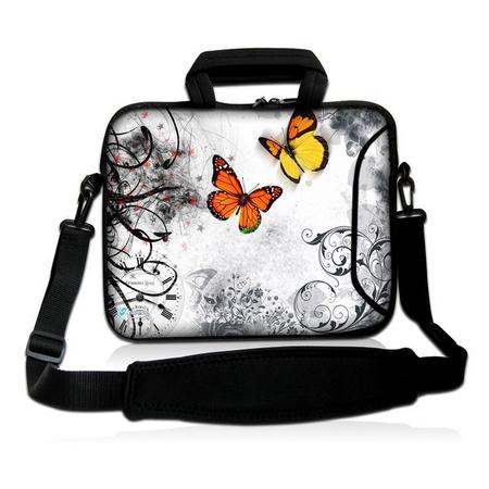 Laptoptas 11,6 inch oranje vlinders - Sleevy