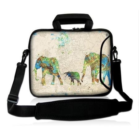 Laptoptas 13,3 inch wereldkaart olifanten - Sleevy