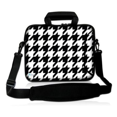 Laptoptas 13,3 inch zwart/wit patroon - Sleevy