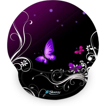 Muismat polssteun paarse vlinders - Sleevy