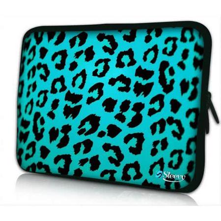 Sleevy 10 laptop/tablet hoes blauwe panterprint - tabletsleeve - tablet sleeve - ipad sleeve