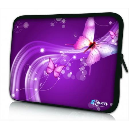 Sleevy 10 laptop/tablet hoes purple butterflies - tabletsleeve - tablet sleeve - ipad sleeve
