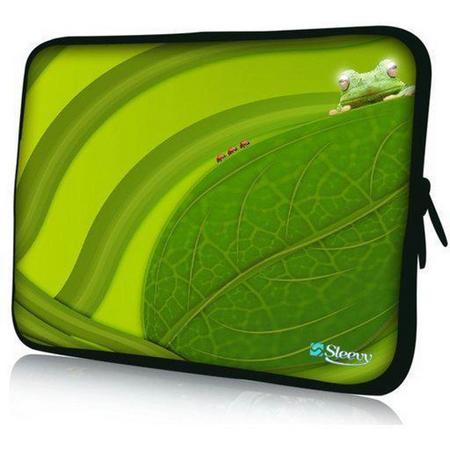 Sleevy 11,6 inch laptophoes groene kikker - laptop sleeve