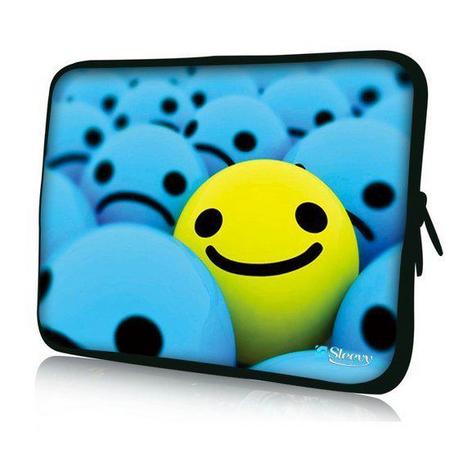 Sleevy 13,3 inch laptophoes of macbookhoes gele smiley