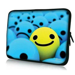 Sleevy 15,6 inch laptophoes gele smiley