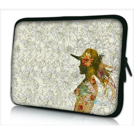 Tablet hoes / laptophoes 10,1 inch bloemen vrouw artistiek- Sleevy - Laptop sleeve - Macbook hoes - beschermhoes - tabletsleeve - tablet sleeve - ipad sleeve