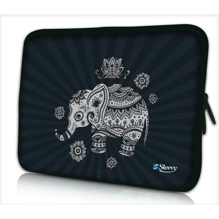 Tablet hoes / laptophoes 10,1 inch olifant Indisch zwart - Sleevy - Laptop sleeve - Macbook hoes - beschermhoes - tabletsleeve - tablet sleeve - ipad sleeve