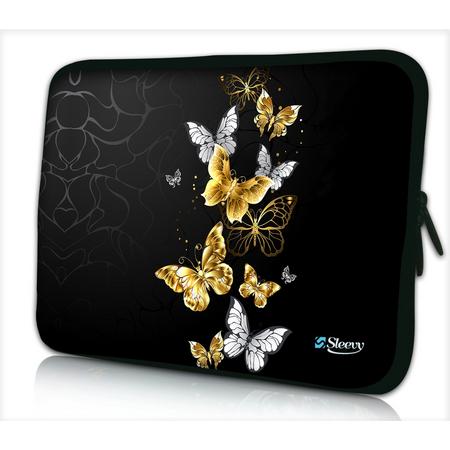 Tablet hoes / laptophoes 10,1 inch vlinders goud - Sleevy - laptop sleeve - tablet sleeve