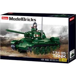   M38-B0982 - Russische Tank T34-85 - 497 onderdelen - Lego Compatibel - Bouwdoos